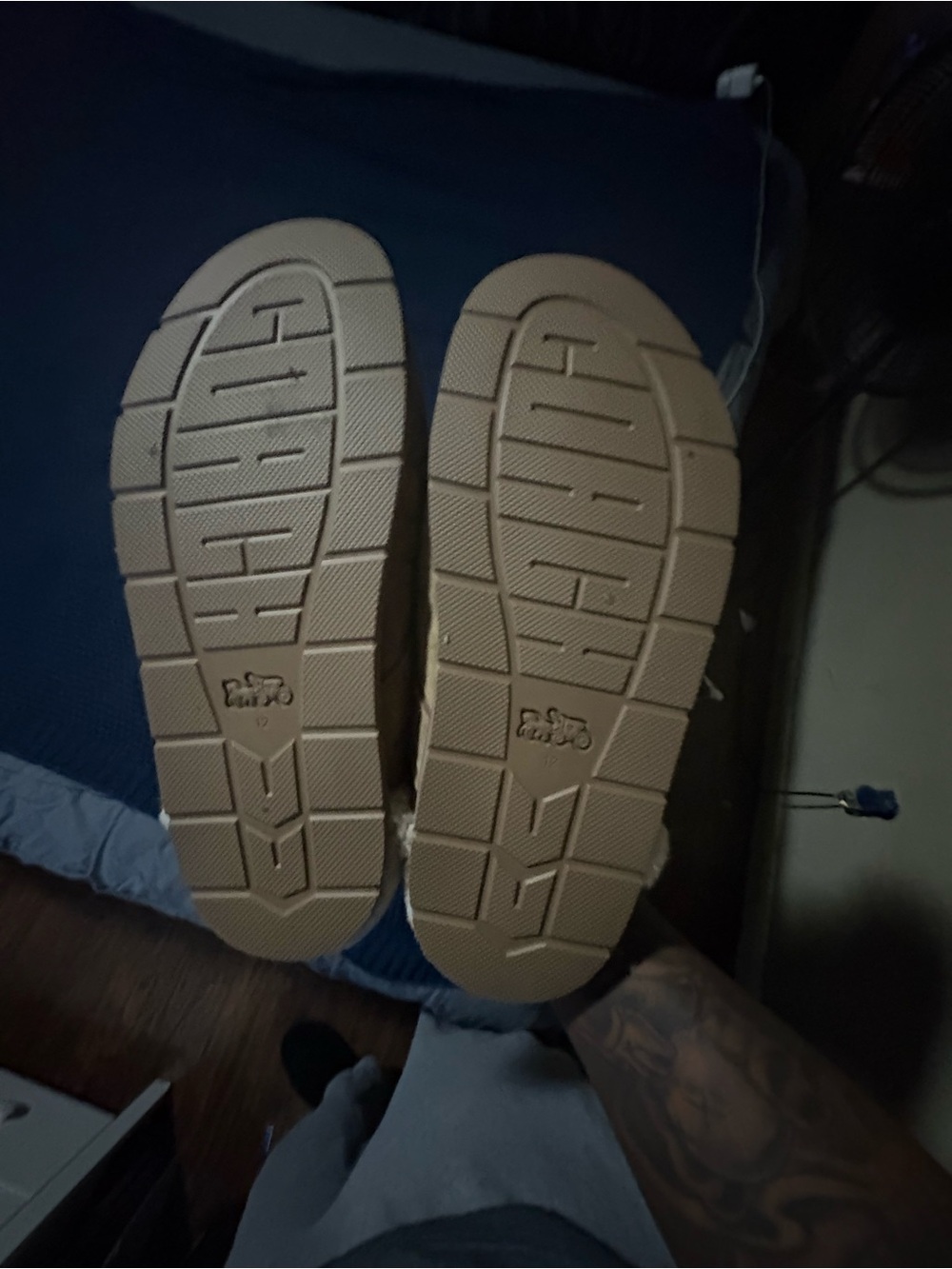 Coach Suede Shearling Clogs in Tan and Cream - Picture 3 of 5